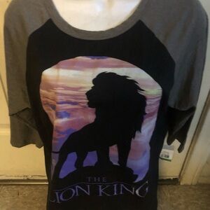 disney lion king black raglan top L